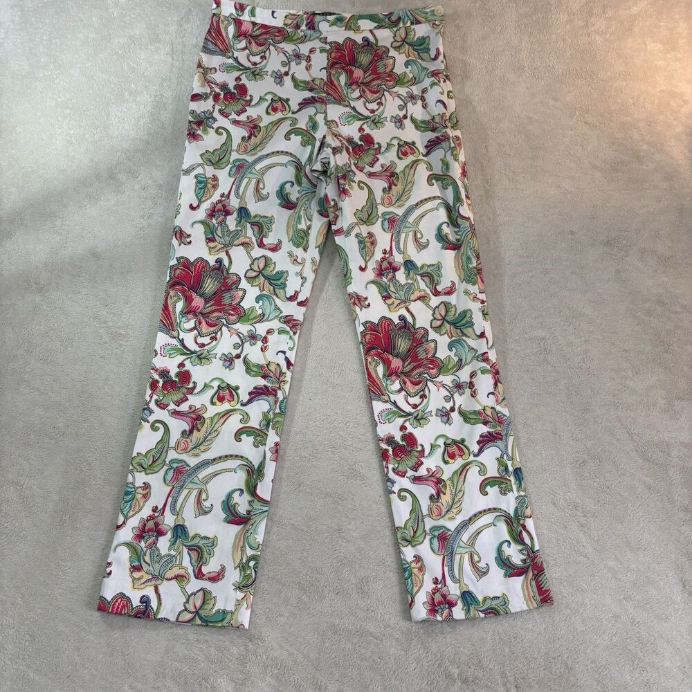 Lauren Ralph Lauren Sz 6 Floral Print Ankle Stretch Straight Leg Pants Colorful